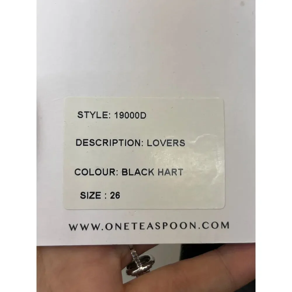 NWT One Teaspoon Sz 26 Lovers Black Hart Button Fly Distressed Denim Jean Shorts